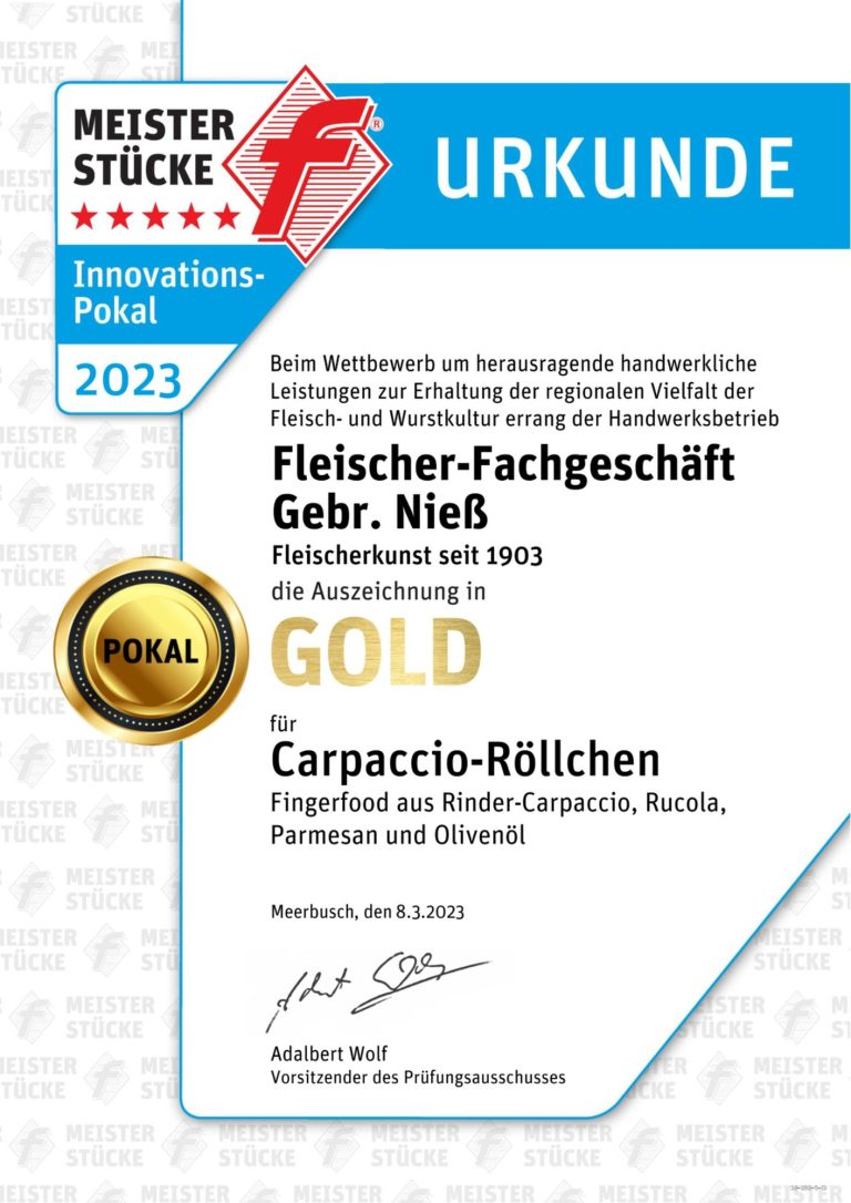 Urkunde Innovations-Pokalsieger 2025