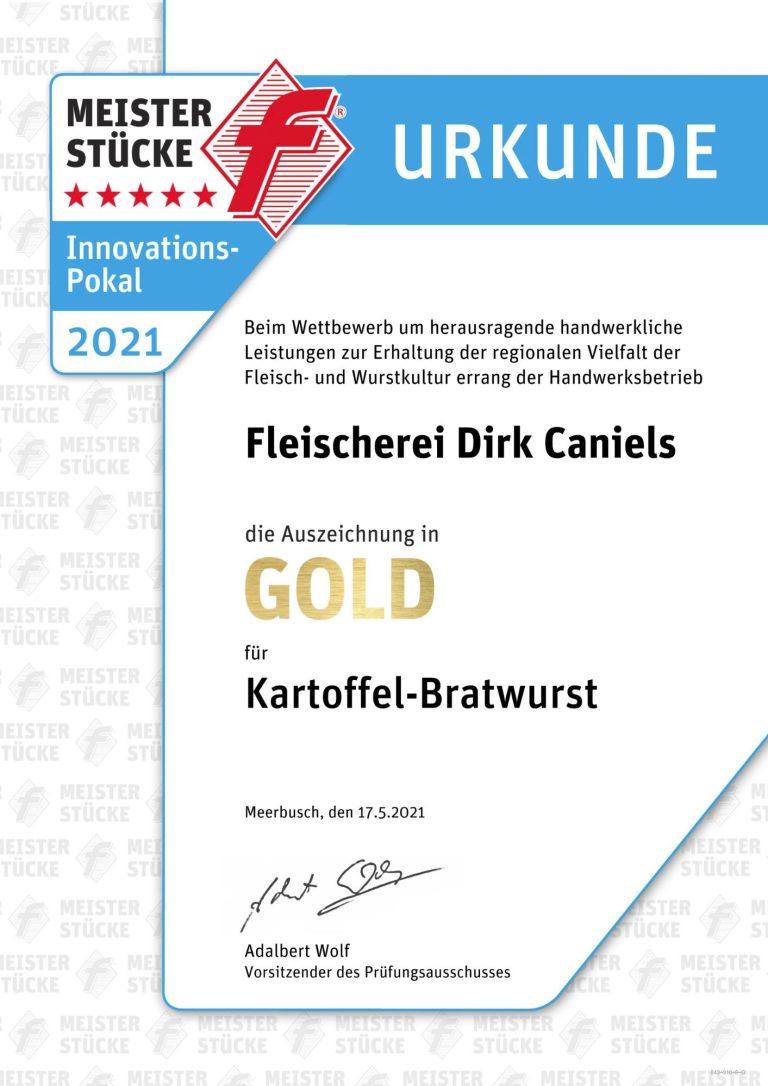 Urkunde Innovations-Pokalsieger 2025